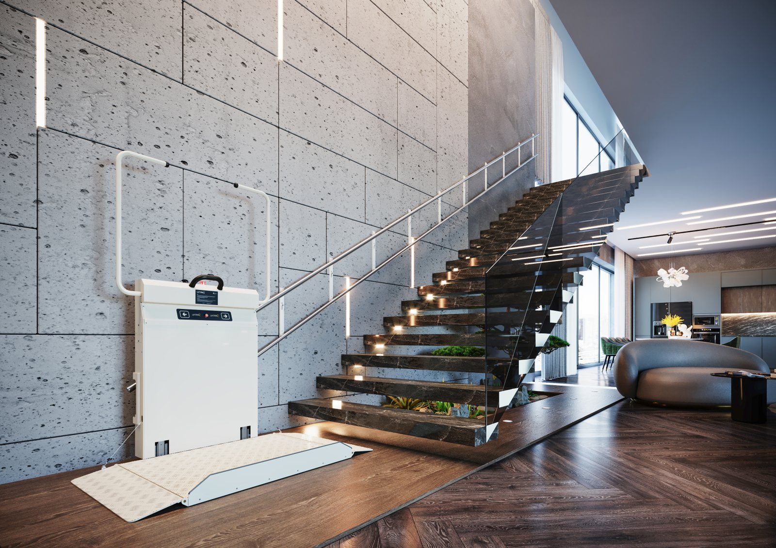 Simply montascale a pedana in ambiente moderno Easelife